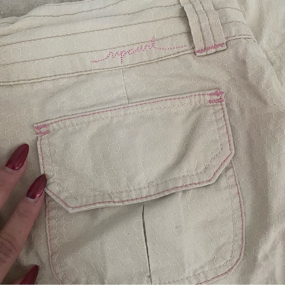 RIP CURL VINTAGE Y2K CREME AND PINK STITCHKNG LOW RISE PANTS SIZE‎ 5 - Picture 4 of 9